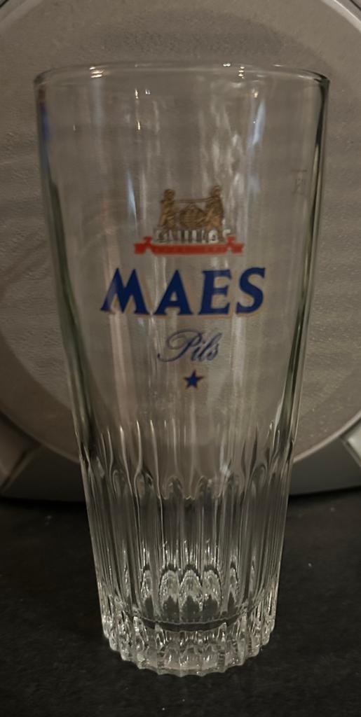 Bierglas Maes Pils, Ophalen, Gebruikt, Glas of Glazen, Overige merken
