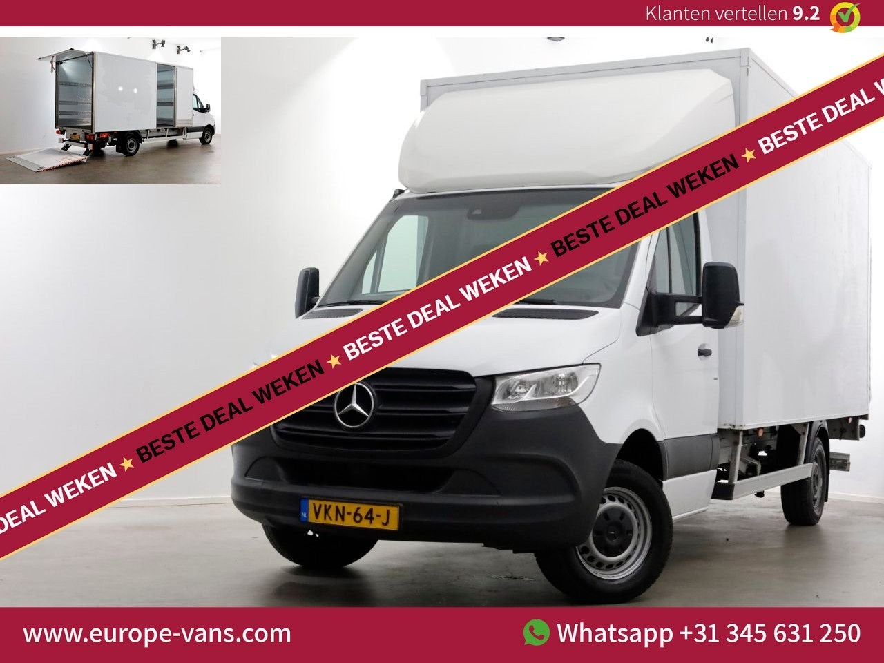 Mercedes-Benz Sprinter 314 CDI 143pk E6 Bakwagen met laadkle, Auto's, Bestelwagens en Lichte vracht, Parkeercamera, Wit, Mercedes-Benz