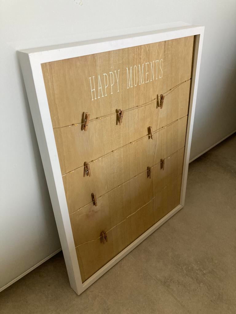 Houten Memobord ‘ Happy Moments ‘ - 40x50 cm, Ophalen