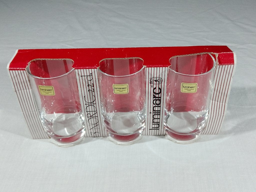 Vintage Luminarc Nordic Drinkglazen (3x 22 cl) – Met Origine, Ophalen of Verzenden, Zo goed als nieuw, Frisdrankglas
