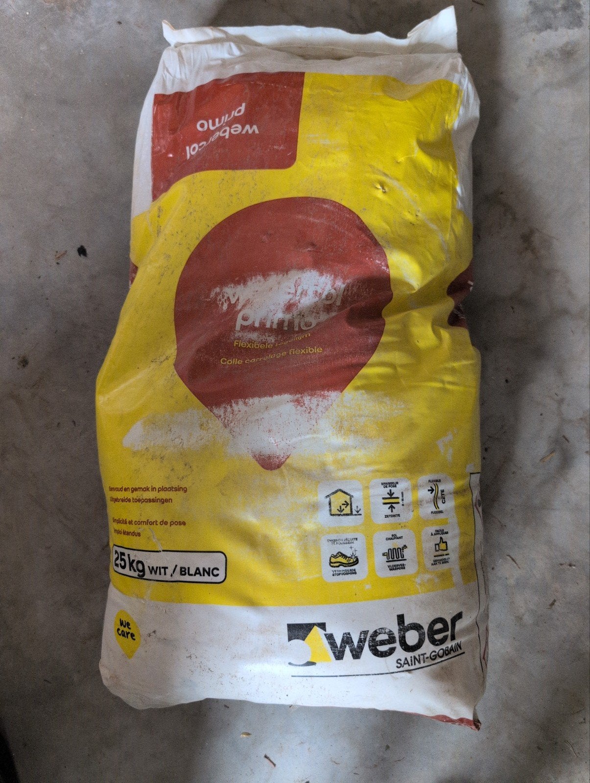 weber flexibele tegellijm wit GRATIS, Doe-het-zelf en Bouw, Metselstenen, Ophalen