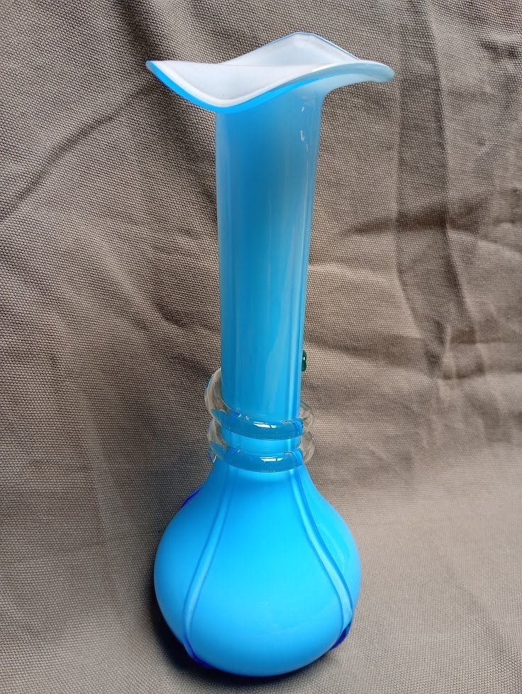 Vase en verre opalin italien vintage, Enlèvement ou Envoi