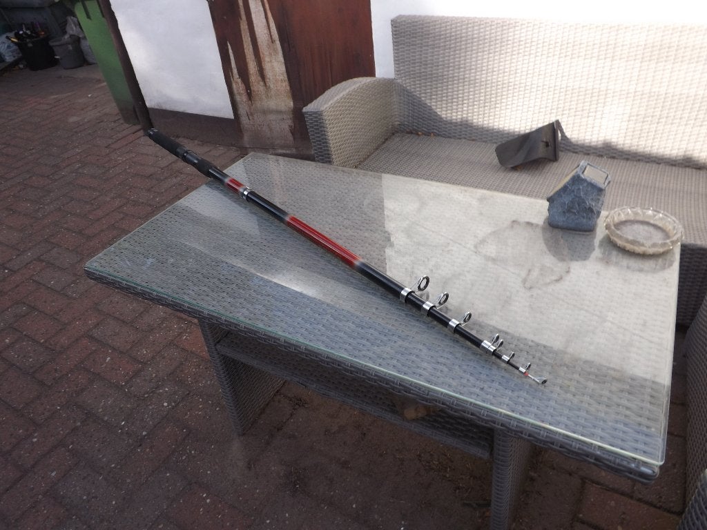 een tele strandhengel 450 cm lang, Watersport en Boten, Hengelsport | Zeevissen, Ophalen, Gebruikt, Werphengel