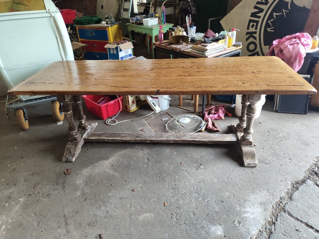 oude boerentafel of kloostertafel, Huis en Inrichting, Tafels | Eettafels, Gebruikt, 200 cm of meer, 50 tot 100 cm, Rechthoekig