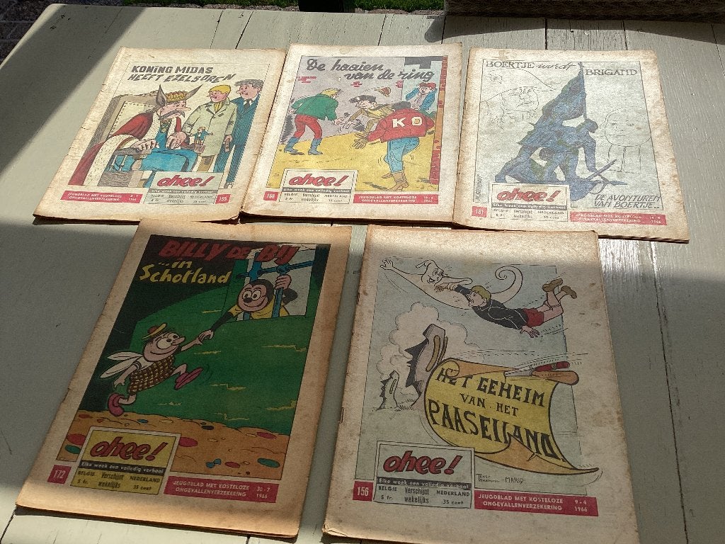 Lot van 5 oude OHEE tijdschriften jaren 60, Meerdere stripboeken, Ophalen of Verzenden, Gelezen