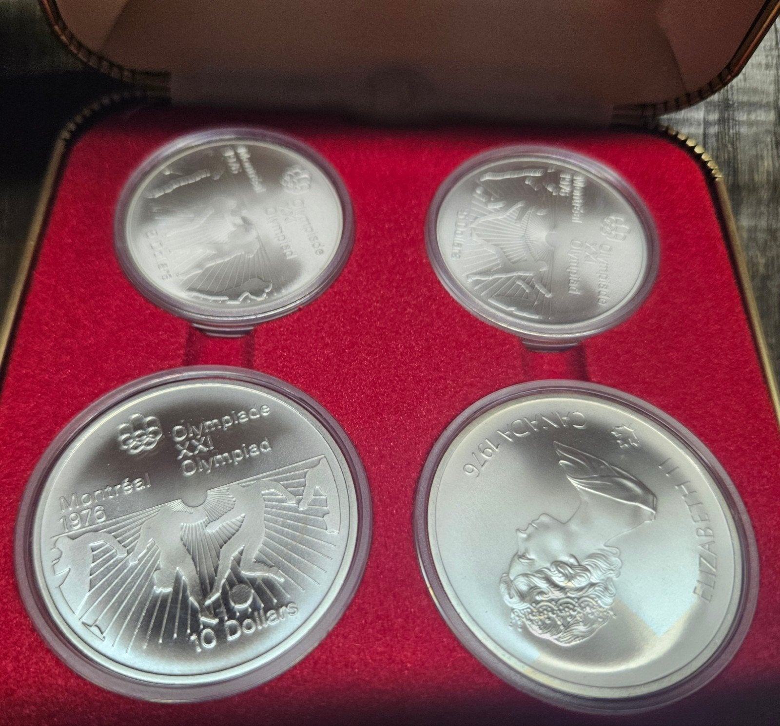 Canadese herdenkingsmunten Montreal 1976 zilver, Ophalen of Verzenden, Koper