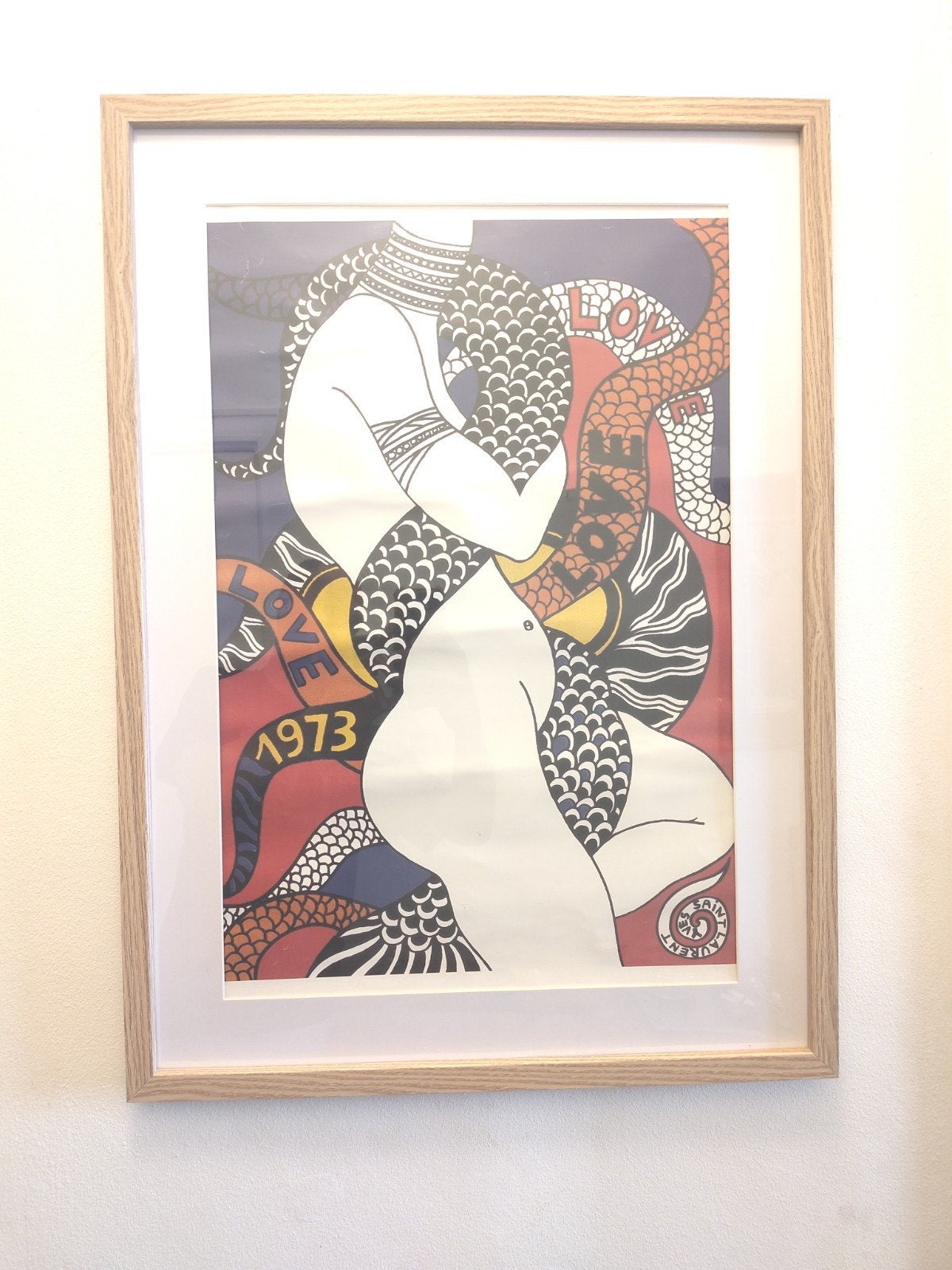 Affiche YSL "LOVE 1973" - Marrakech (Légères ondulations), 50 – 75, Enlèvement ou Envoi, Utilisé, Imprimé