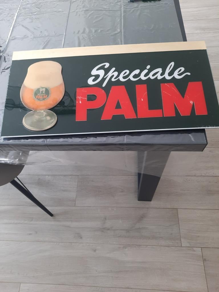 Speciale palm 62cm x30 cm dubbelzijdig, Verzamelen, Ophalen, Gebruikt, Reclamebord, Plaat of Schild, Palm