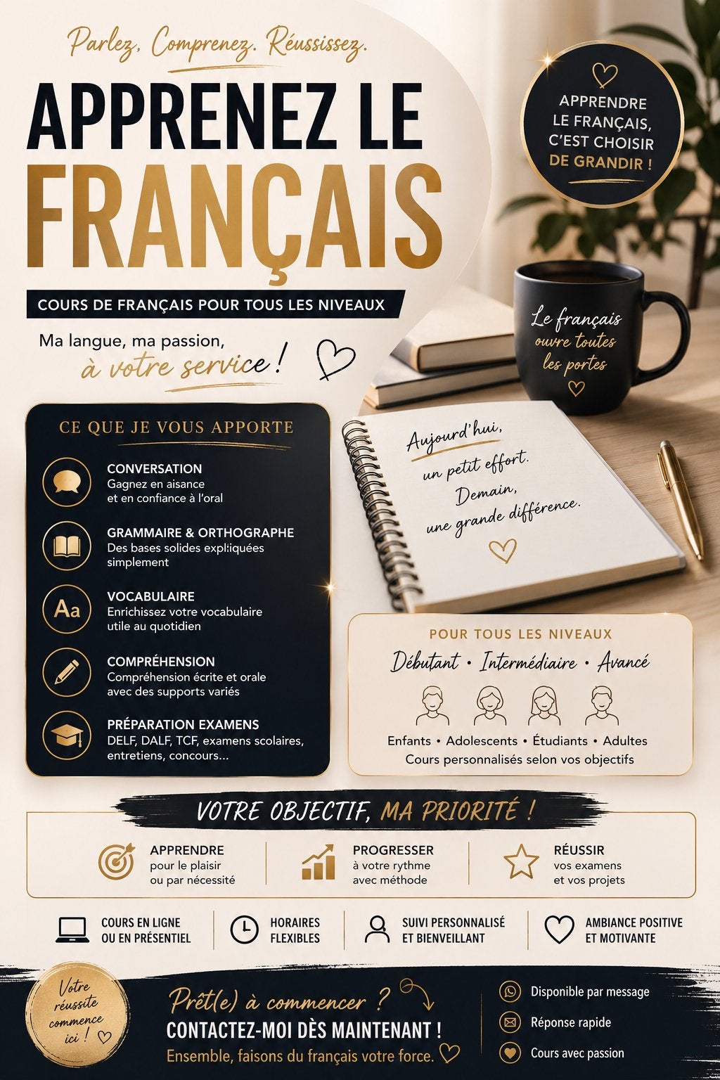 Cours de francais, École, Étude et Science