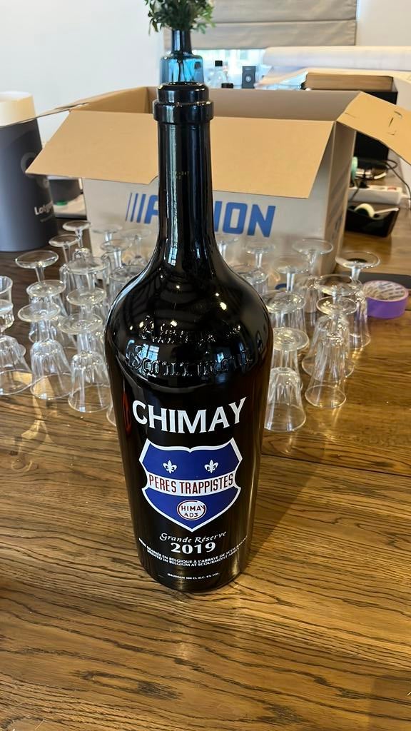 Lege fles Jeroboam 300 cl - Chimay 2019 grand reserve, Enlèvement, Comme neuf