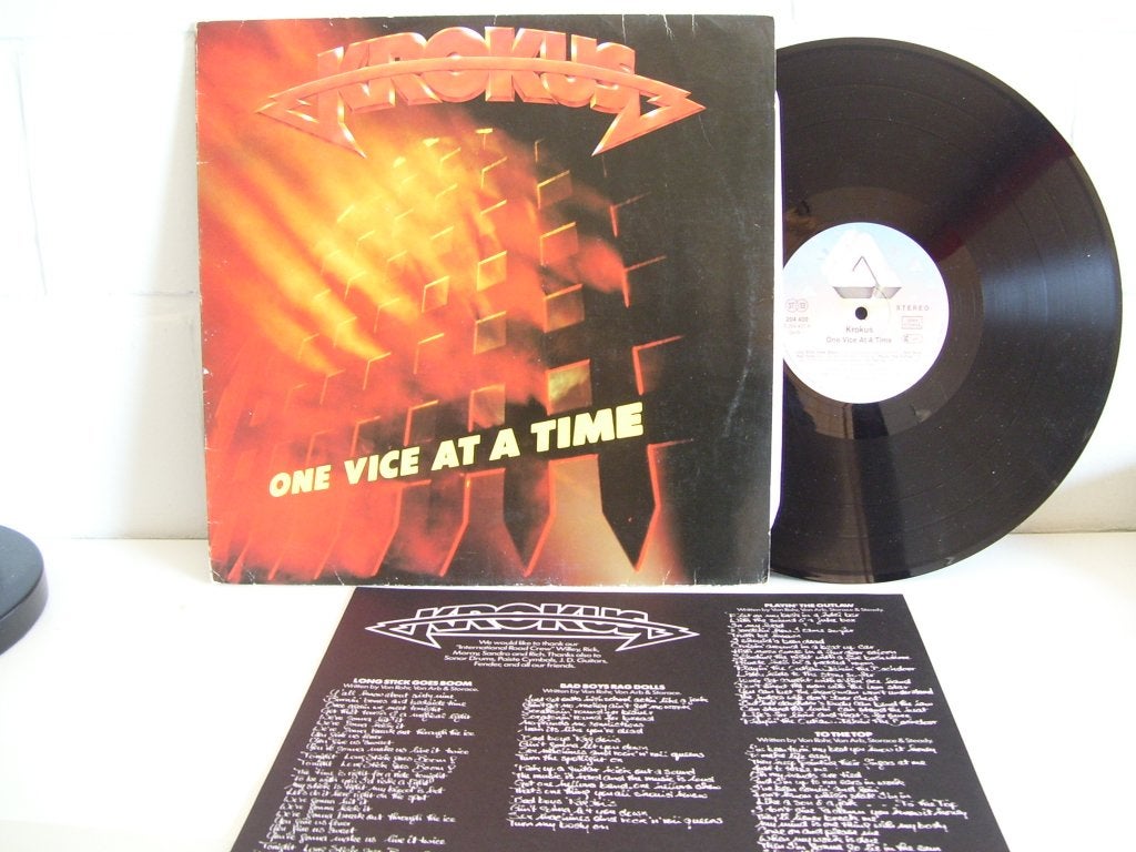 KROKUS  one vice at a time, LP, Inclusief insert, Hardrock, Ophalen of Verzenden