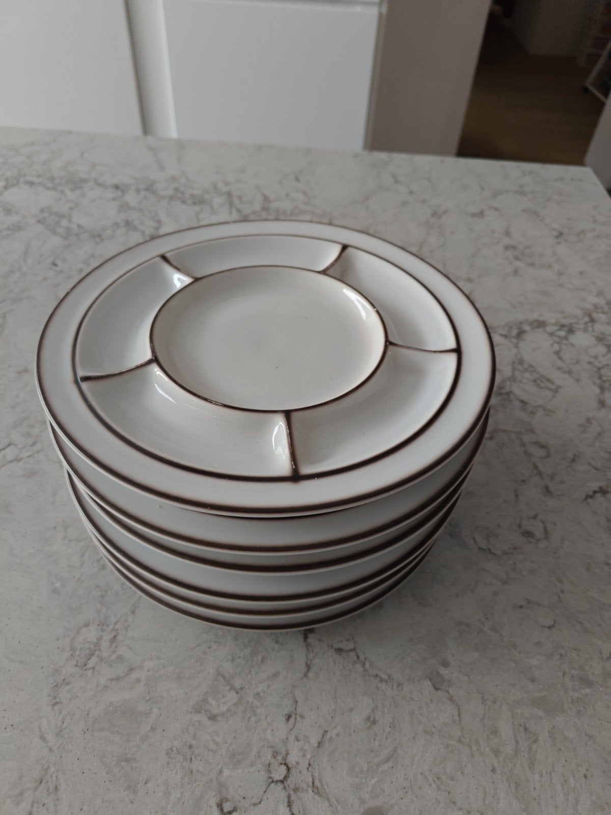 vintage Thomas Scandic Shadow fondueborden 6stuks, Huis en Inrichting, Keuken | Servies, Ophalen, Porselein, Bord(en)