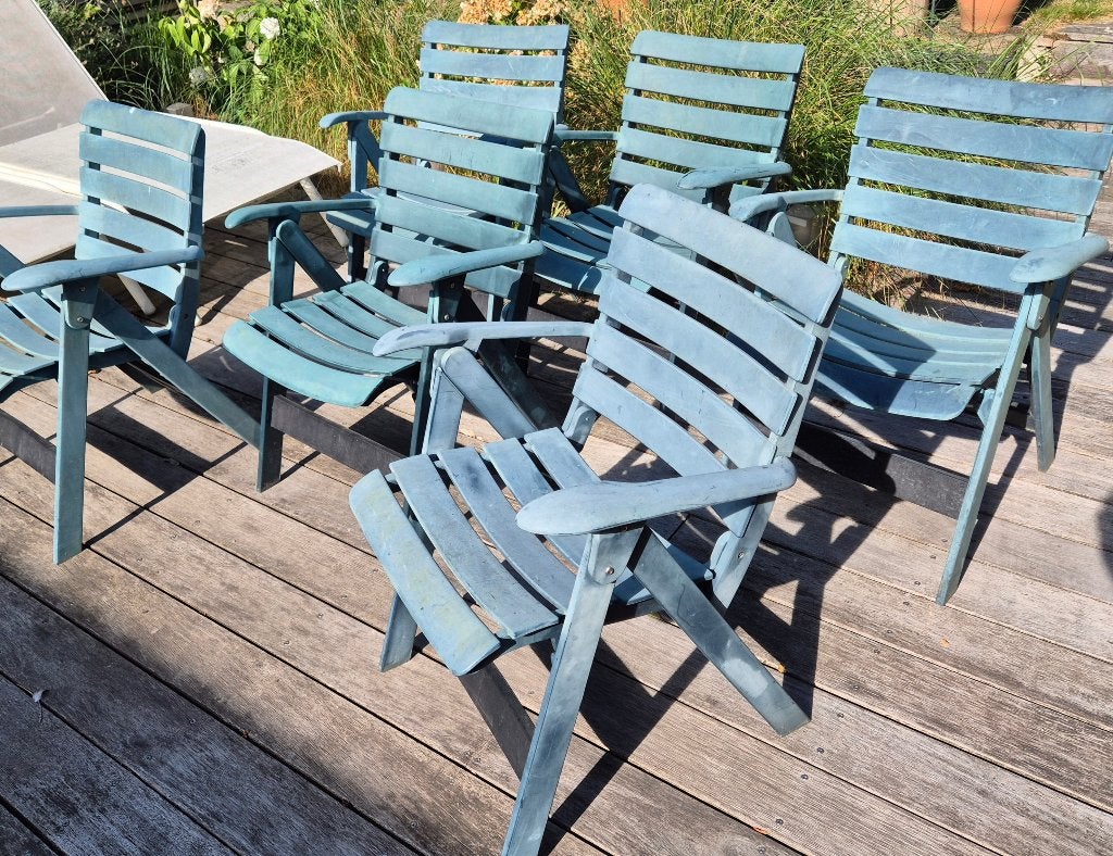 GRATIS 6 tuinstoelen, Jardin & Terrasse, Enlèvement, Utilisé, Plastique, Pliant