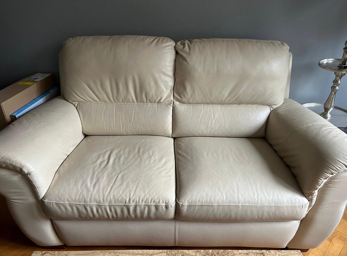Canapé en cuir Château d’Ax + fauteuil – Belle occasion !, Maison & Meubles, Enlèvement, Cuir