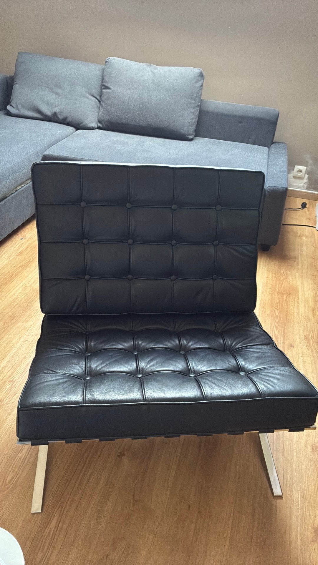 Zetel in de stijl van de Barcelona chair, Enlèvement, Comme neuf, Une personne