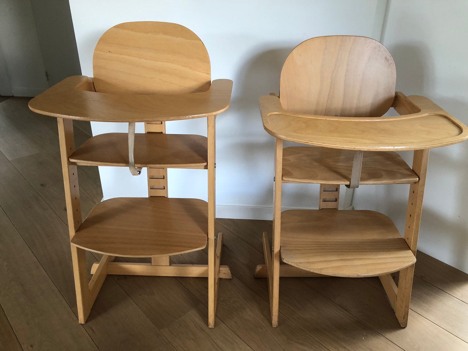2 Houten Kinderstoelen, Ophalen, Gebruikt, Meegroeistoel