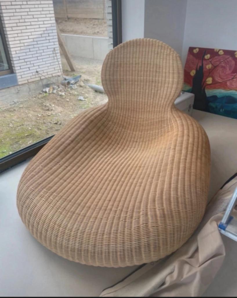 Mooie rotan lounge binnen zetel, Ophalen, Eenpersoons, 100 tot 125 cm, Riet of Rotan