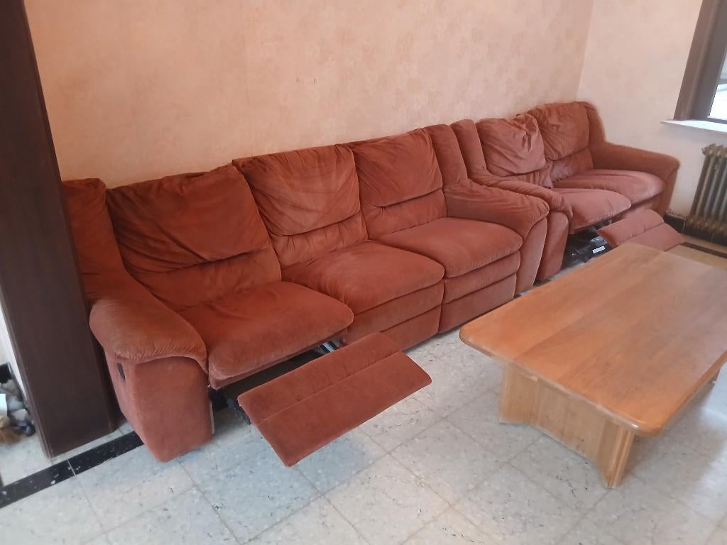 salon met relax gratis, Huis en Inrichting, Ophalen, Gebruikt, Rechte bank