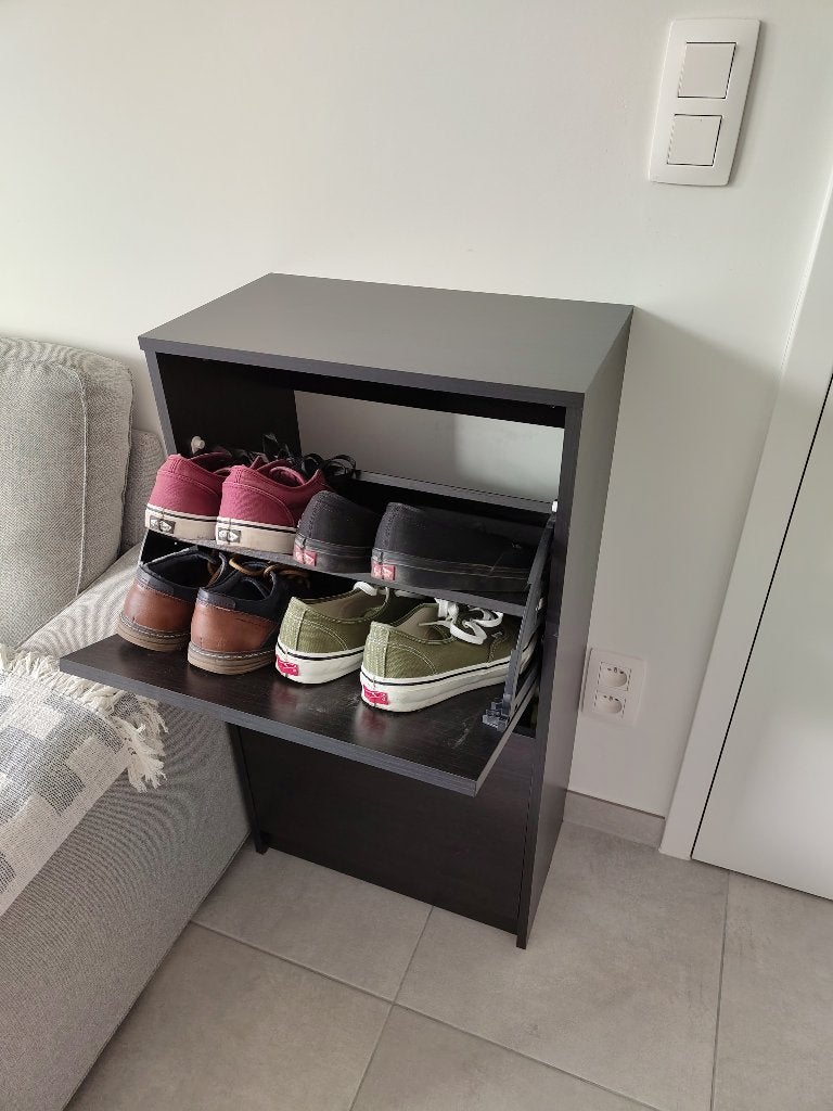 Ikea BISSA Schoenenkast, zwart, 49x28x93 cm, Maison & Meubles, Enlèvement, Comme neuf