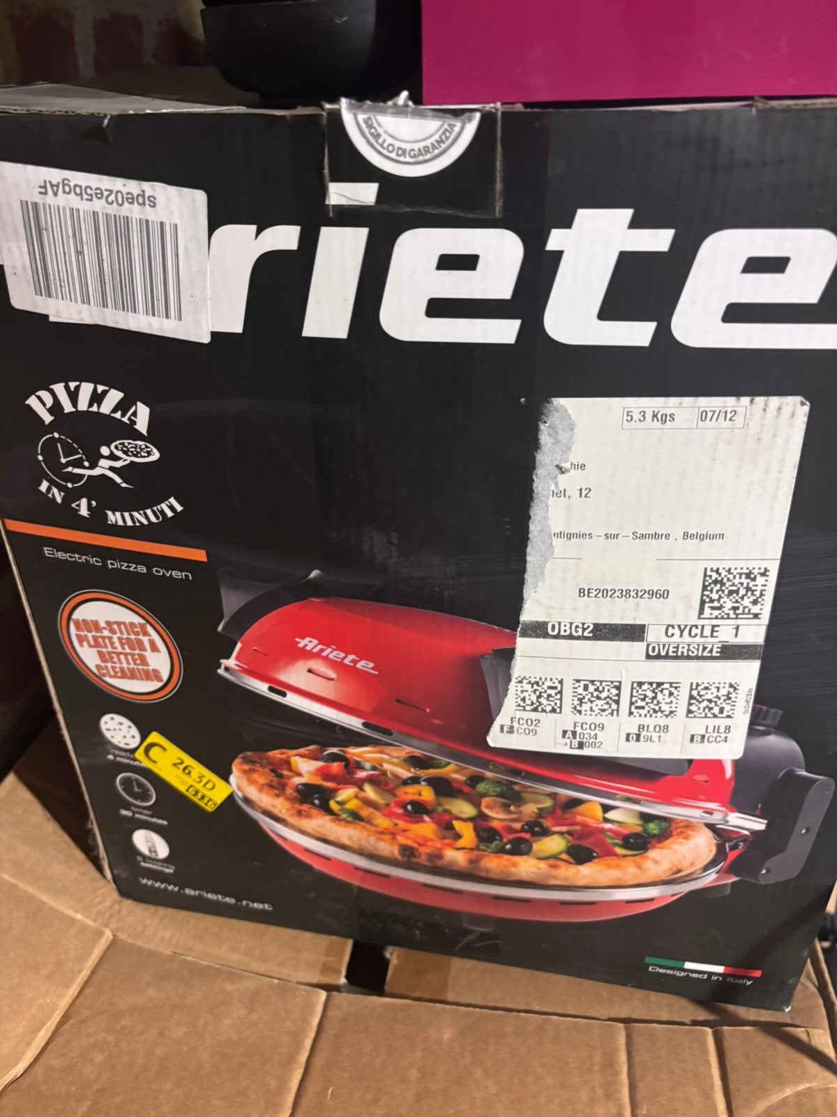 Ariete four a pizza, Enlèvement, Comme neuf