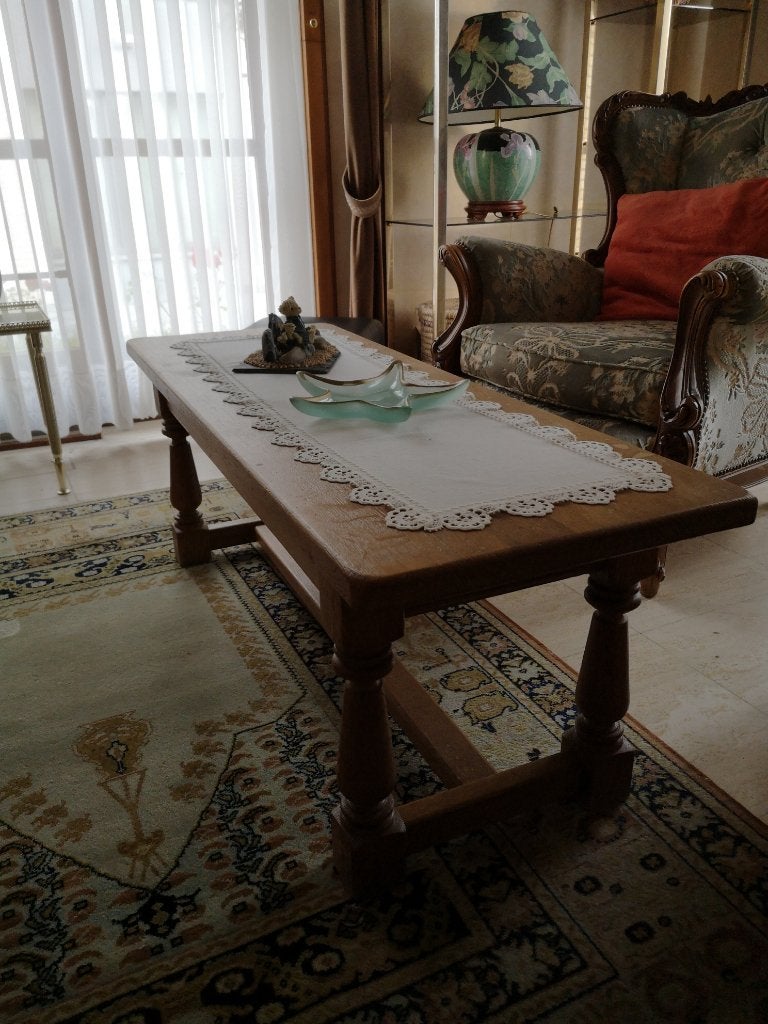 Table basse robuste en chêne massif, 100 à 150 cm, Klassiek, Enlèvement, Utilisé