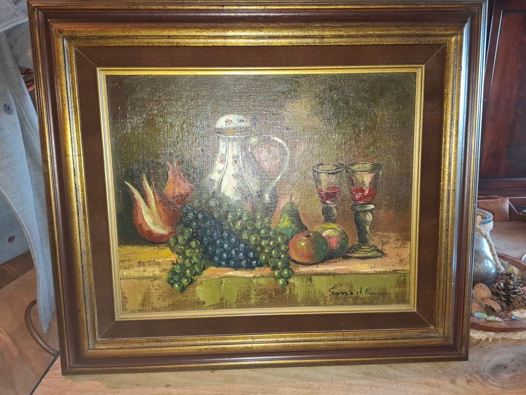 Klassiek stilleven met fruit – gesigneerd – 72 x 62 cm, Antiek en Kunst, Ophalen
