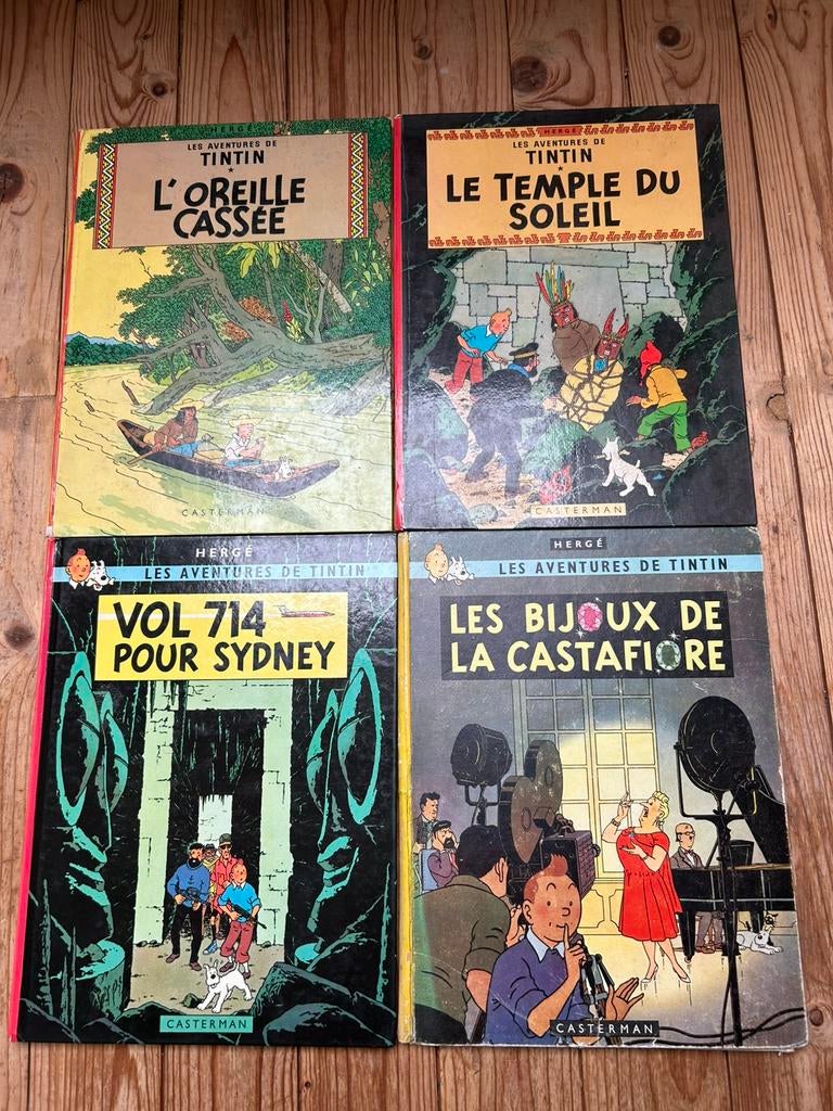 Lot de 4 BD Tintin, Enlèvement ou Envoi, Utilisé