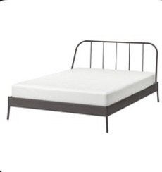 Metaal bed, Ophalen, Gebruikt, Tweepersoons, 140 cm
