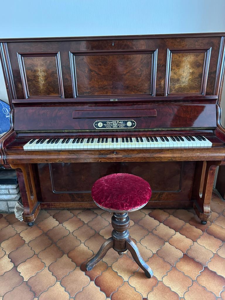 Piano droit Charles Pohl, Musique & Instruments, Brillant, Brun, Enlèvement, Utilisé