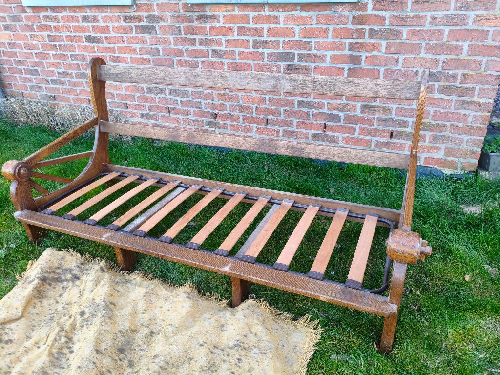 Divan Cuir avec housses amovibles Ossature bois 3+1+1 places, Enlèvement, Utilisé, Bois, Style d'antan.