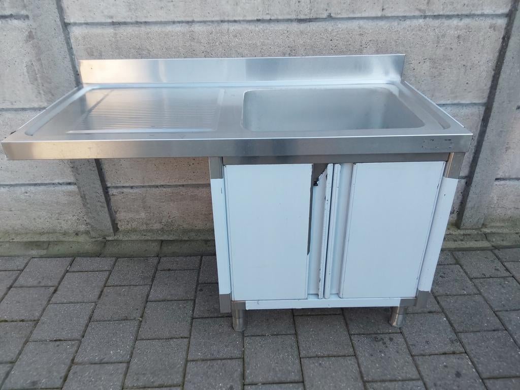 Inox spoeltfel met plaats voor vaatwasser 1400x700 nieuw, Enlèvement