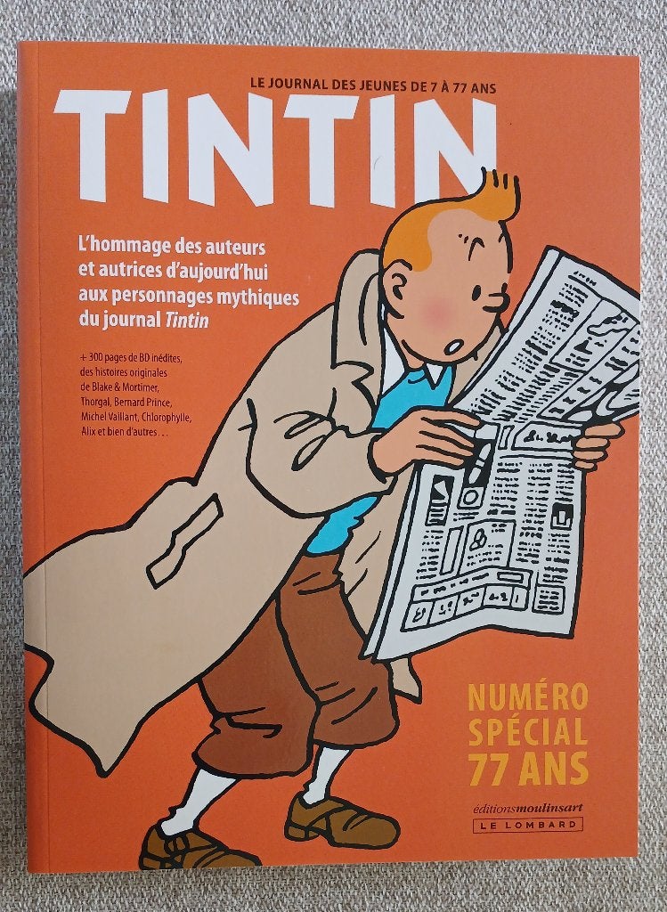 BD Numéro spécial 77 ans Hommage des auteurs journal Tintin, Une BD, Enlèvement ou Envoi, Neuf