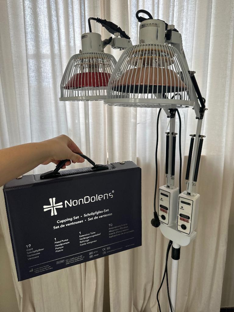 Cupping set + lamp, Sport en Fitness, Ophalen, Zo goed als nieuw, Lichaamsverzorging