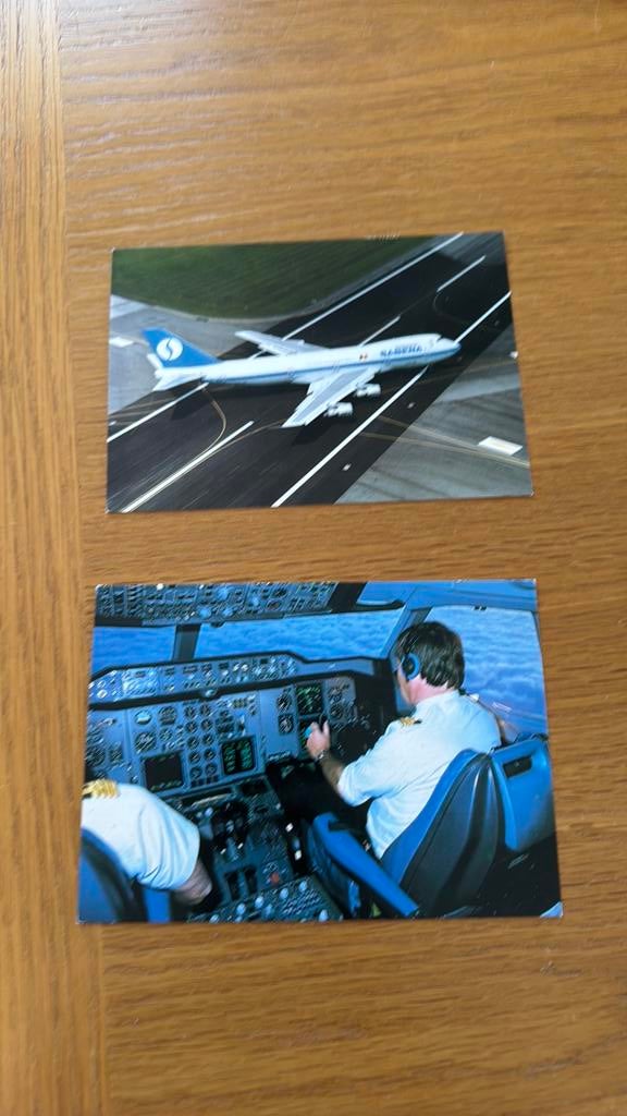 2 vintage ansichtkaarten van SABENA, Ophalen of Verzenden, 1980 tot heden, Ongelopen
