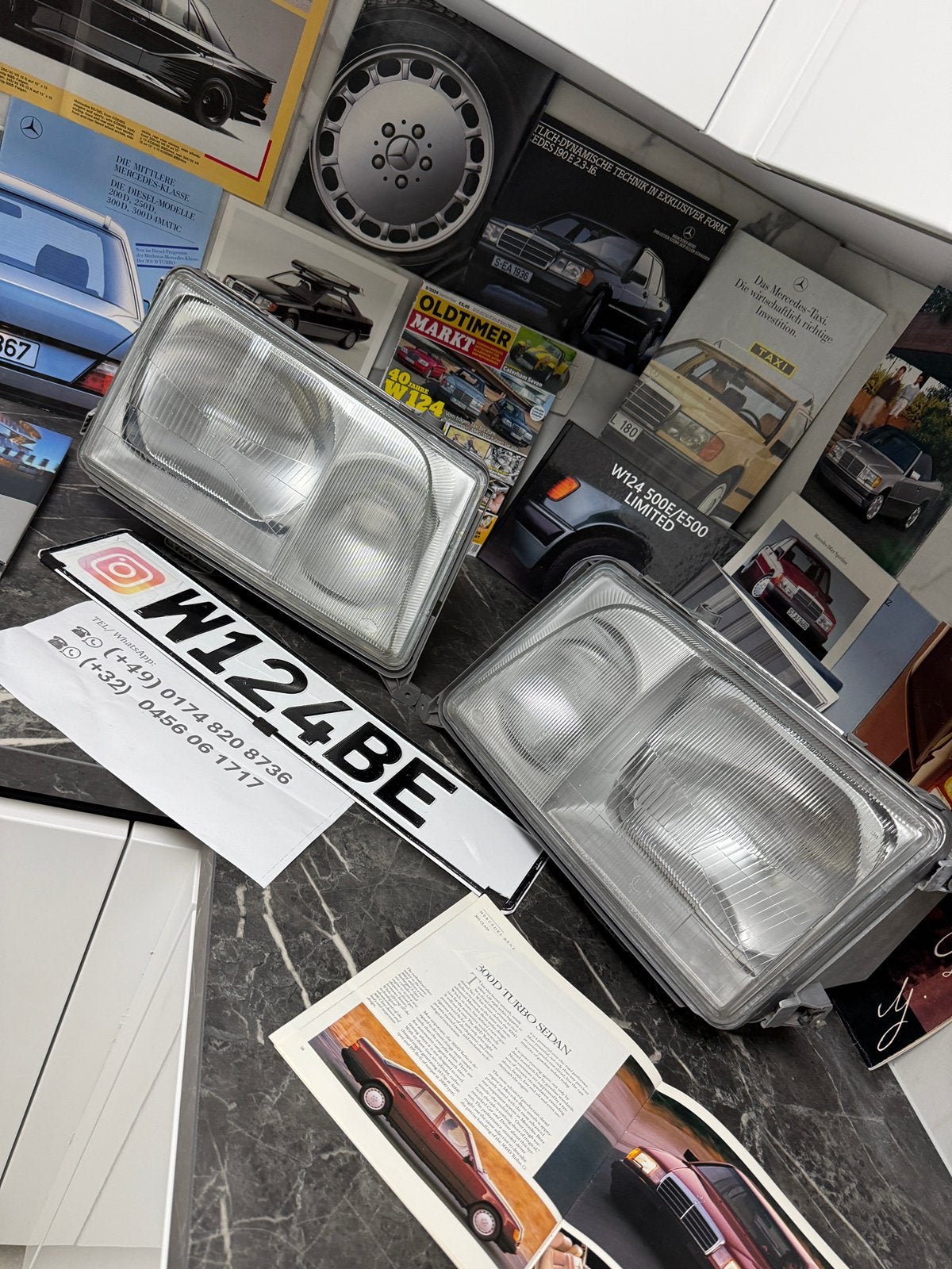 Mercedes w124 koplamp phares hella, Ophalen