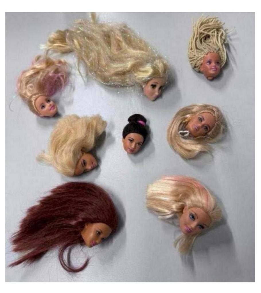 8 têtes de Barbie vintage Mattel avec de beaux cheveux 1998, Enlèvement ou Envoi, Comme neuf, Accessoires