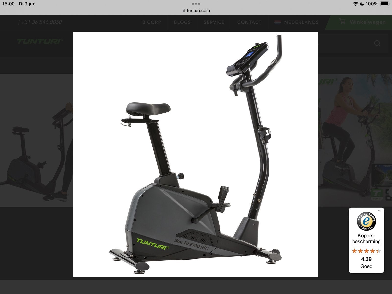 Tunturi Star Fit E100 HRi plus - Prachtig toestel als nieuw, Sport en Fitness, Fitnessapparatuur, Ophalen, Zo goed als nieuw, Hometrainer