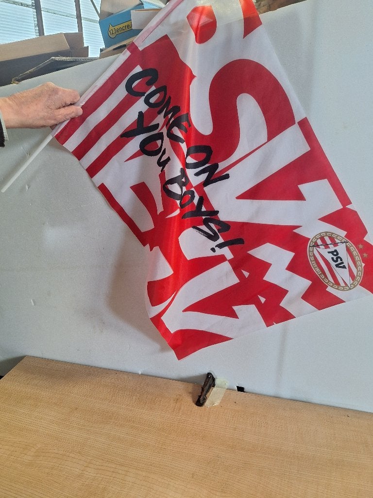 vlag psv come on you boys, Verzamelen, Ophalen of Verzenden, Zo goed als nieuw, Vaantje of Sjaal