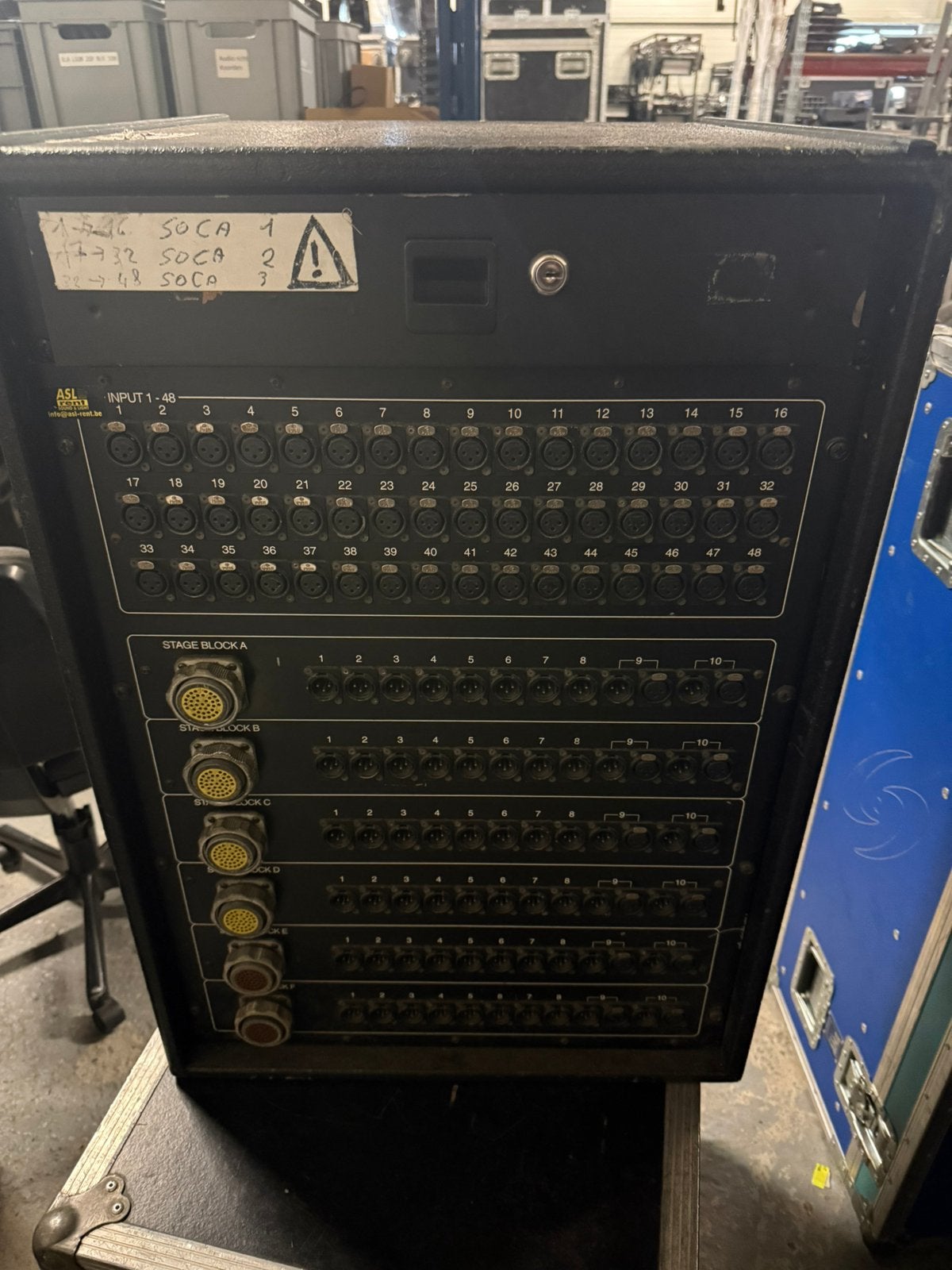 Analoge split stage box 48 ch incl patch, Ophalen, Zo goed als nieuw