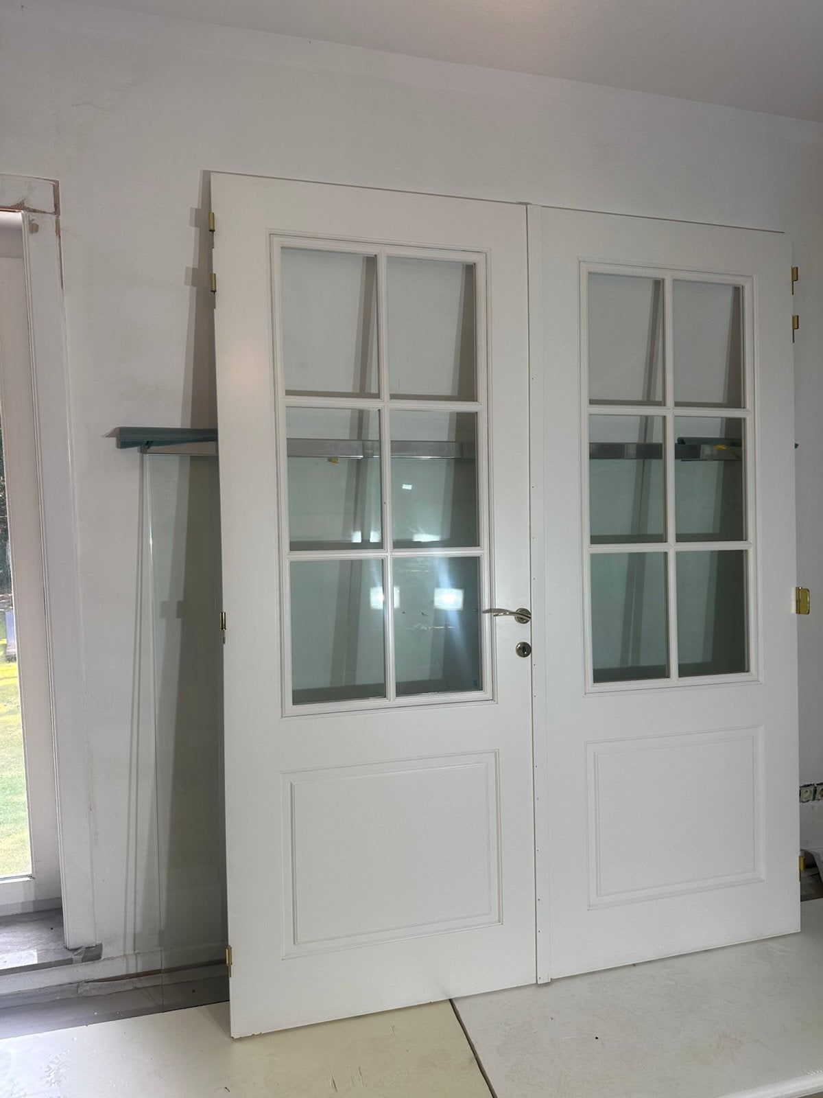 Klassieke dubbele binnendeur compleet met kozijn, Doe-het-zelf en Bouw, Ophalen, Zo goed als nieuw