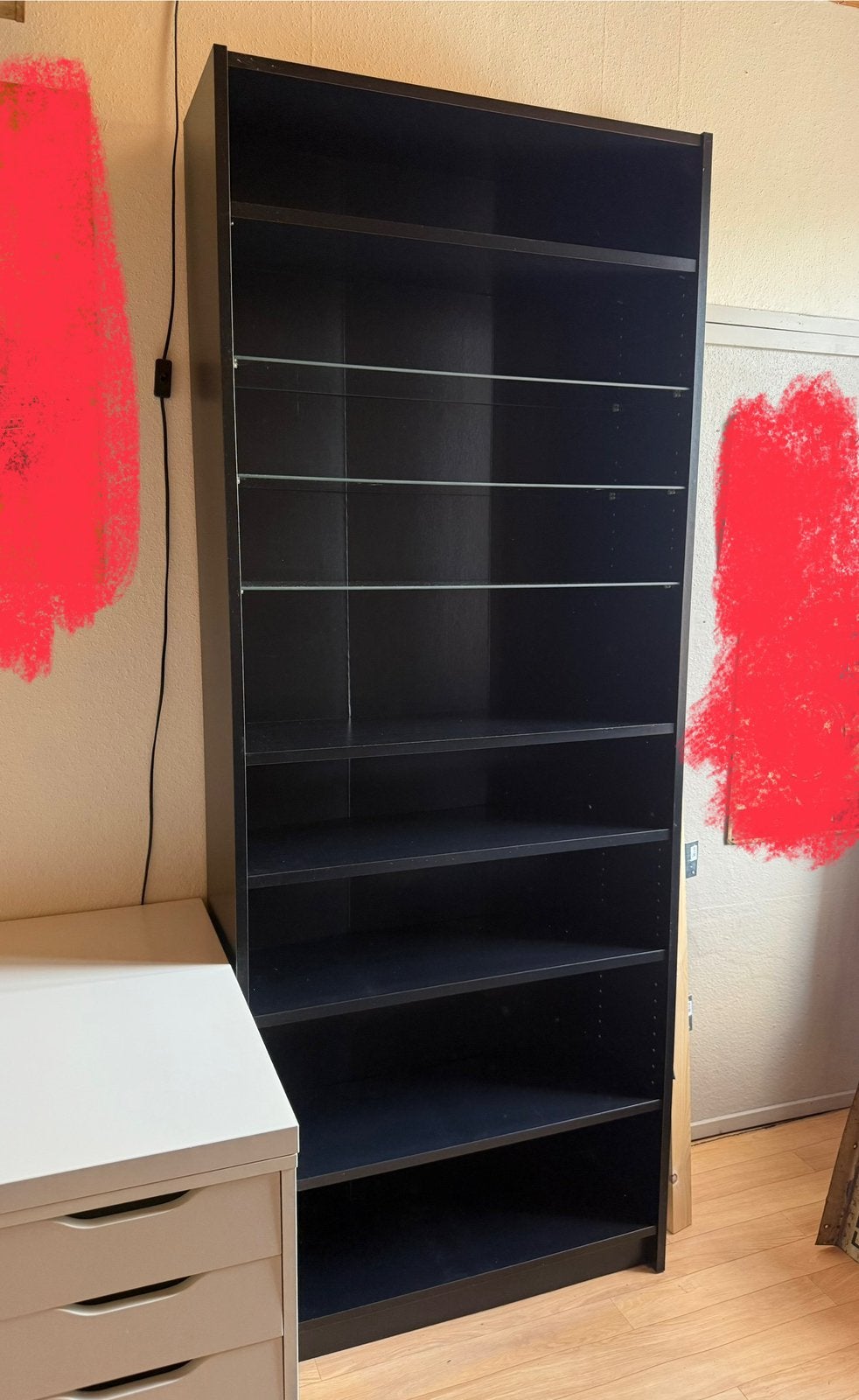 Zwarte IKEA boekenkast BILLY, Huis en Inrichting, Kasten | Boekenkasten, Ophalen, Met plank(en), 200 cm of meer, 50 tot 100 cm