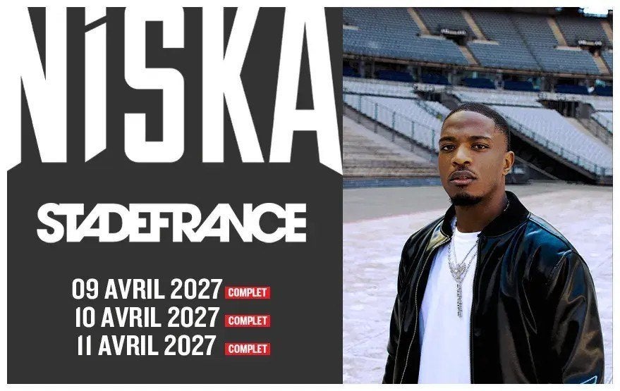 Places de concert NISKA - Paris les 09, 10 et 11/04/2027, Tickets & Billets