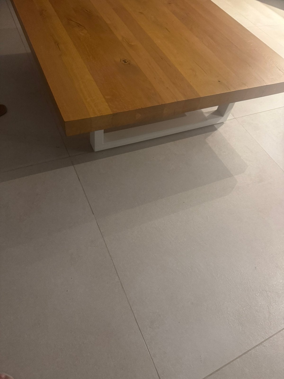 Massief eiken salontafel, Huis en Inrichting, Tafels | Salontafels, Ophalen, Zo goed als nieuw