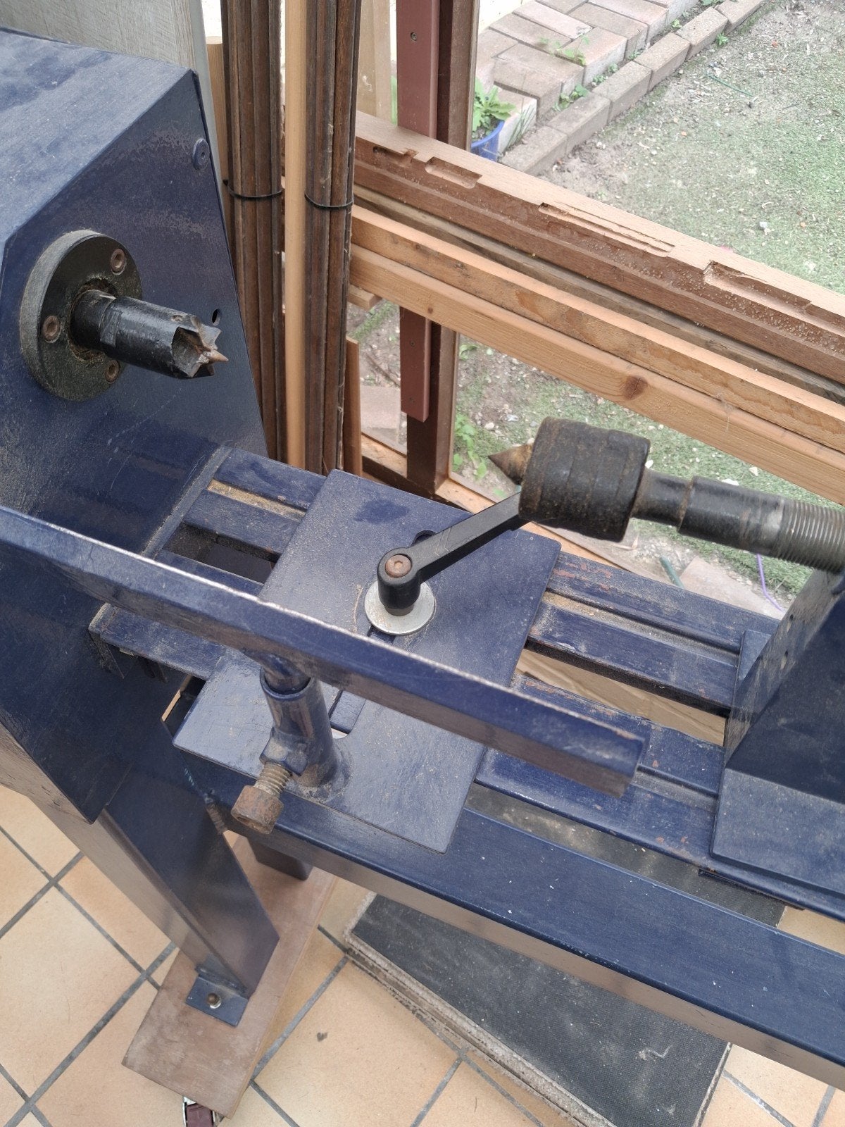 Draaibank hout. Metalen onderstel., Doe-het-zelf en Bouw, Ophalen, Gebruikt, Houtdraaibank, 500 tot 1000 mm