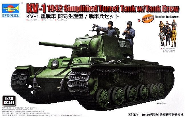 TRUMPETER 09597 KV-1 1942 SIMPLIFIED TURRET TANK W 1/35, Hobby & Loisirs créatifs, Modélisme | Voitures & Véhicules, Neuf, Autres marques