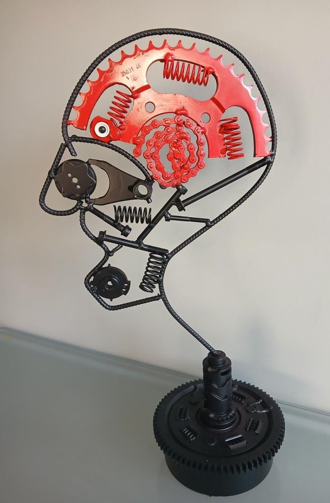 Beeld Metal Art "Brains". Hoogte 57cm., Antiek en Kunst, Ophalen, Beeld