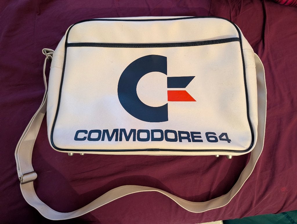 Sac Commodore 64 vintage, Enlèvement, Comme neuf, Blanc, Sac à bandoulière