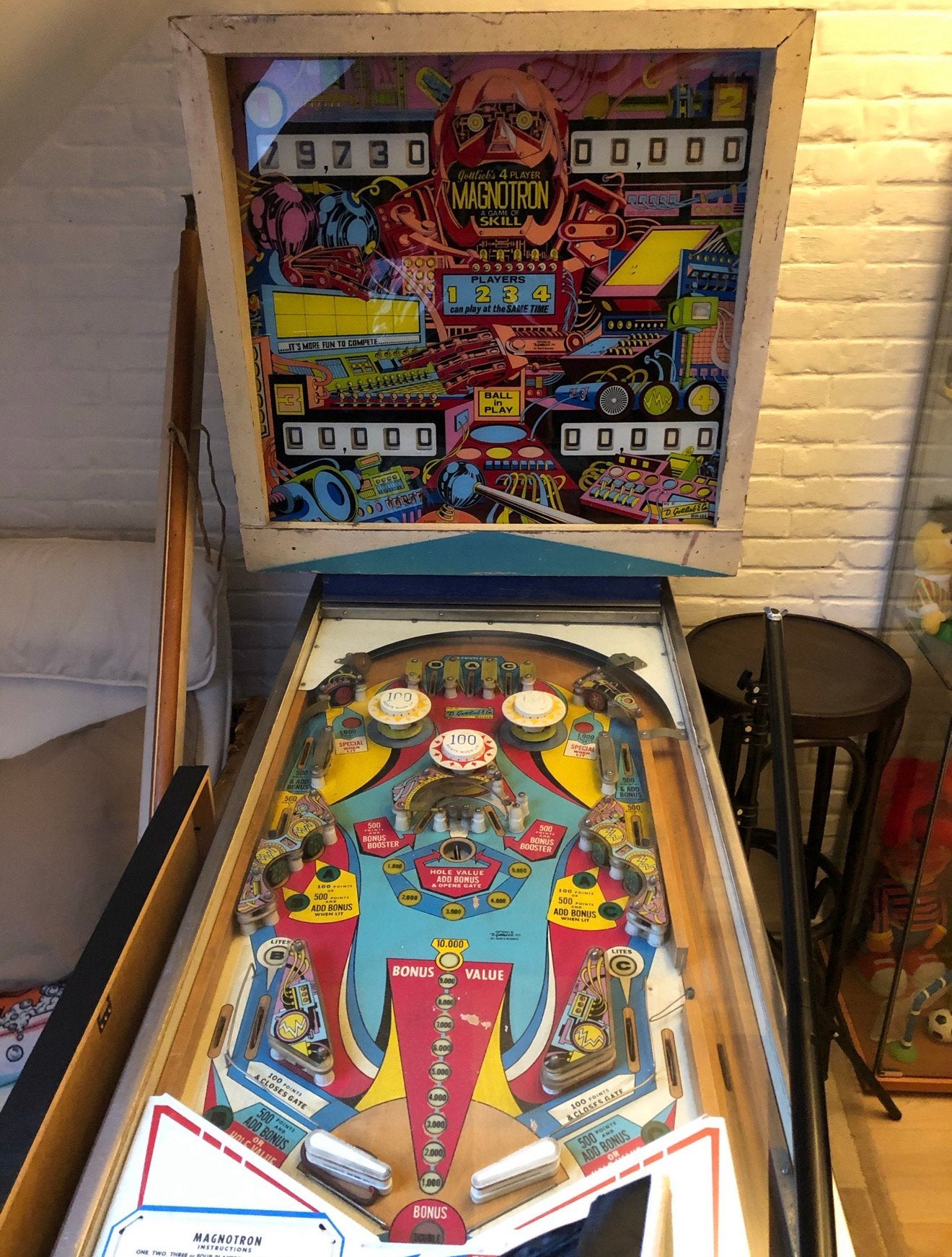 Vintage/retro flipperkast Magnotron, Ophalen, Gebruikt, Mechanisch, Gottlieb