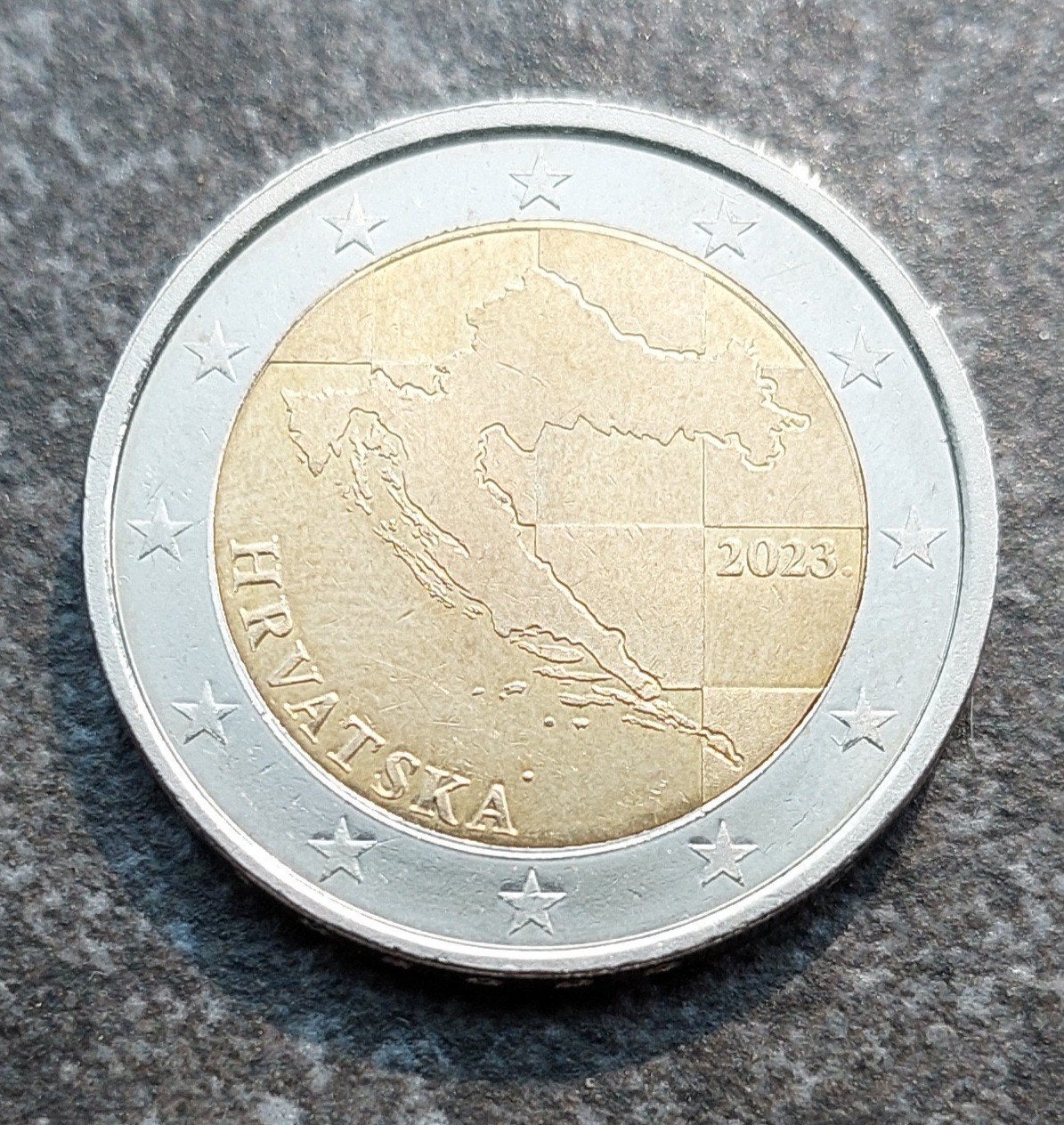 2 euro Kroatië 2023 Landkaart op Schaakbord, Ophalen of Verzenden, Overige landen, 2 euro, Losse munt