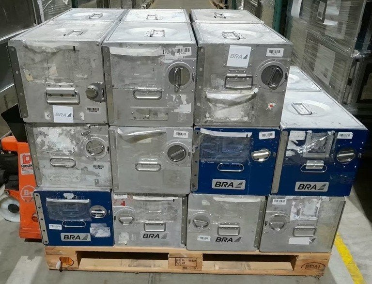 vliegtuig containers trolley trollies galley luchtvaart, Verzamelen, Ophalen of Verzenden, Gebruikt